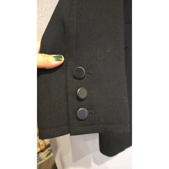Talbots Women's Black Wool Blend Overcoat Size 16 Winter Formal - Picture 7 of 12